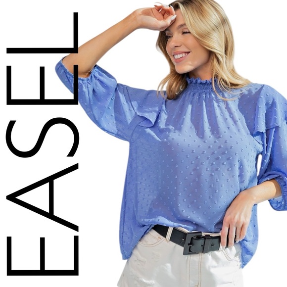 easel Tops - 273: EASEL NWT TOP PARIS BLUE (R1)